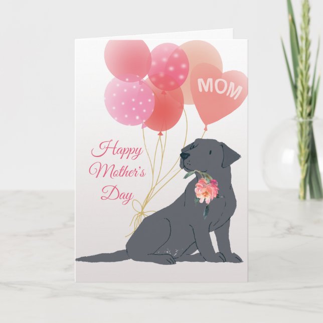 Mother's Day Love Black Labrador Retriever Dog Card (Front)