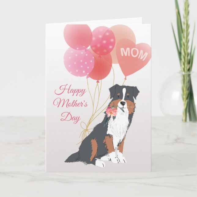 Mother's Day Love from Australian Shepherd Dog Card (Front)