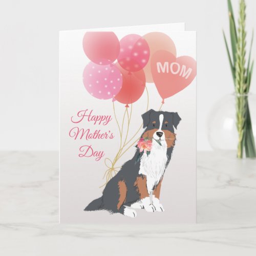 Mothers Day Love from Australian Shepherd Dog Card