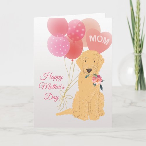 Mothers Day Love from Goldendoodle Dog Card
