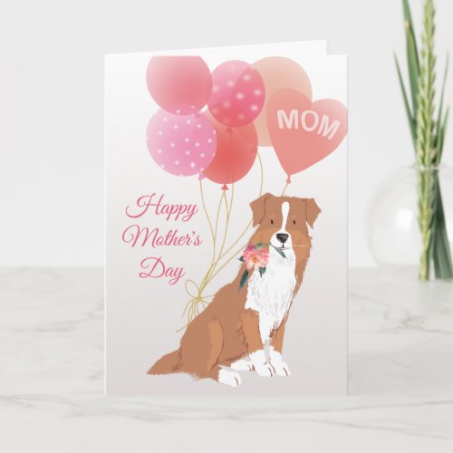 Mothers Day Love from Red Australian Shepherd Dog Card