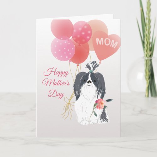 Mothers Day Love from Your Gray Shih Tsu Dog Card