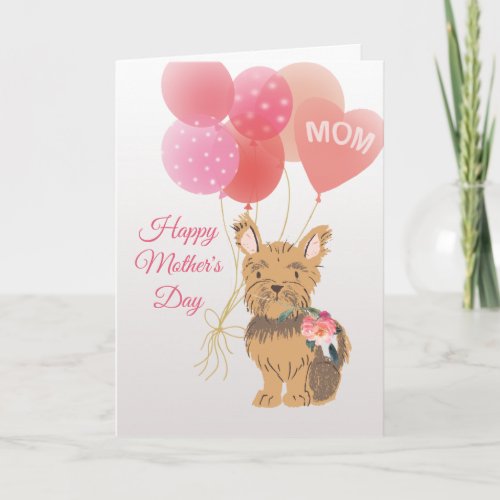 Mothers Day Love from Your Sweet Yorkie Dog Card