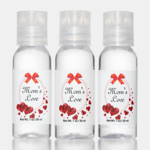 Mother's Day Love Hearts on White Hand Sanitizer