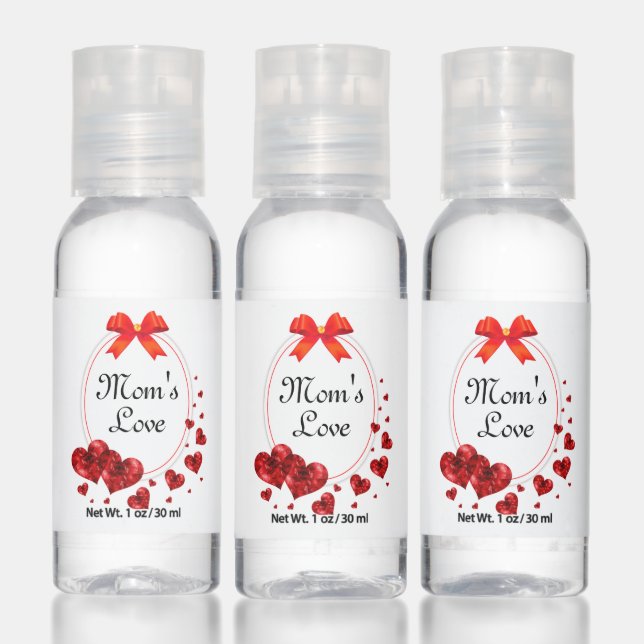 Mother's Day Love Hearts on White Hand Sanitizer (Set)