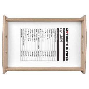 Mother's Day Love Invoice Serving Trays - Gift fo