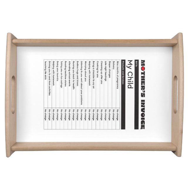 Mother's Day Love Invoice ﻿Serving Trays - Gift fo (Front)