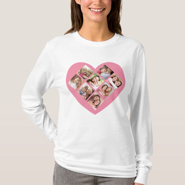 Mother's Day Love Photo Collage. T-Shirt (Front)