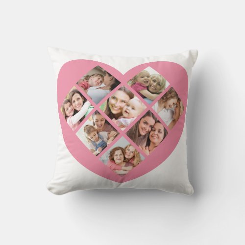 Mothers Day Love Photo Collage Throw Pillow