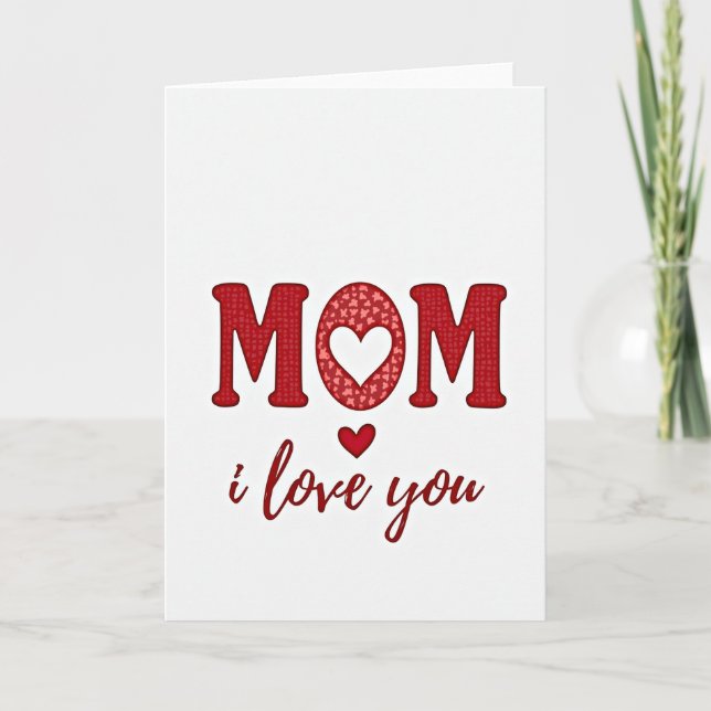 Mothers Day Love You Mom Card (Front)