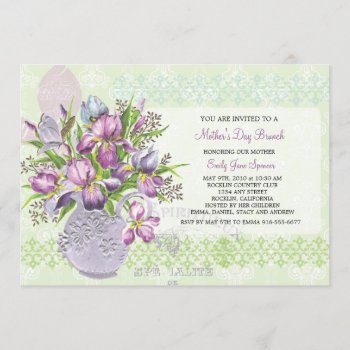 Mother's Day Lunch Reunion Elegant Floral Invitation by jardinsecret at Zazzle