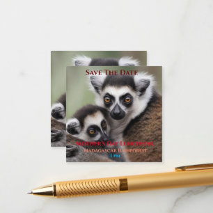 Mothers Day Luncheon Invitation Mom And Baby Lemur