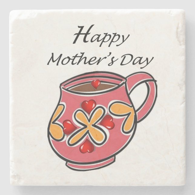 Mother's Day Marble Stone Coaster (Front)