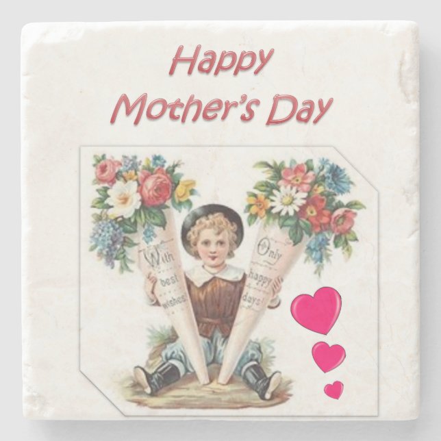 Mother's Day Marble Stone Coaster (Front)