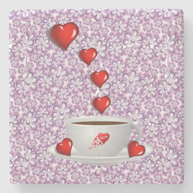 Mother's Day Marble Stone Coaster (Front)