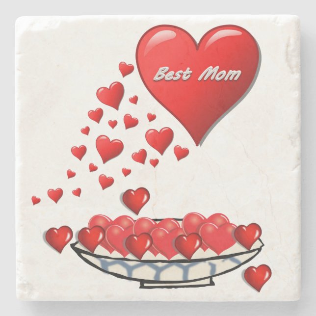 Mother's Day Marble Stone Coaster (Front)