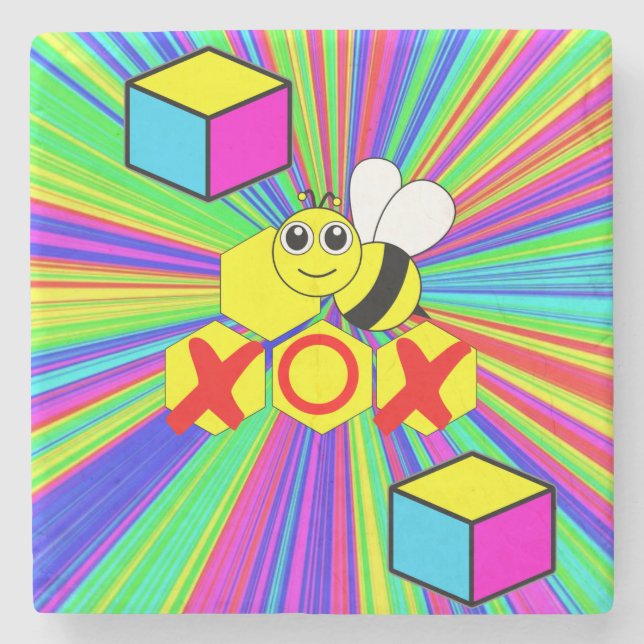 Mother's Day Marble Stone Coaster Bee (Front)