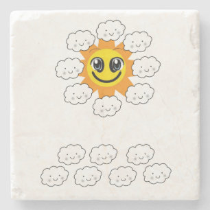 Mother's Day Marble Stone Coaster Clouds