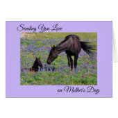 Mother's Day Mare & Foal Floral Pasture Photo Note (Front Horizontal)