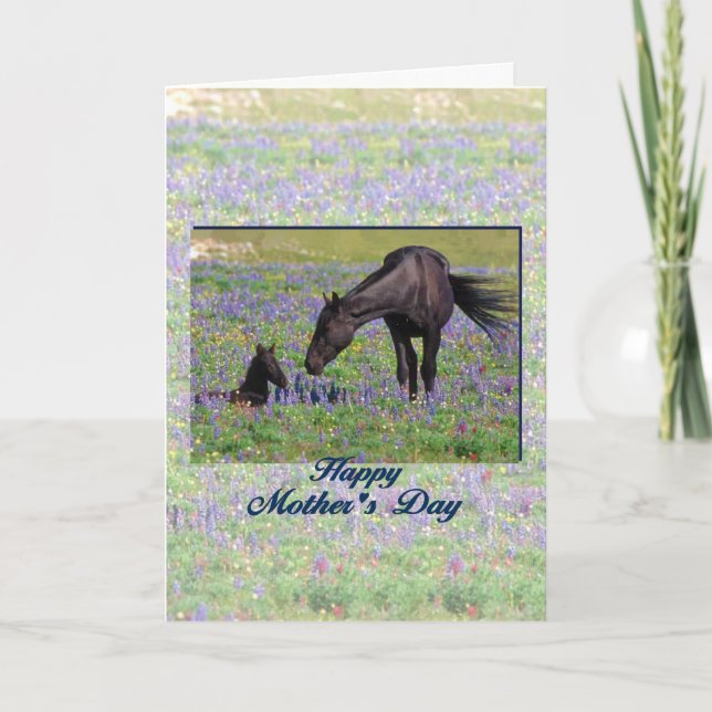 Mother's Day Mare & Foal from Son or Daughter Poem Card (Front)