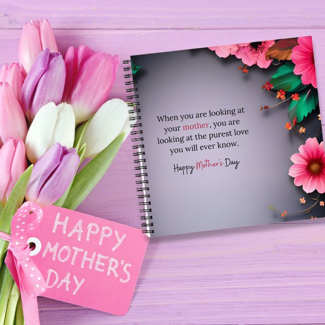 Mother's Day message in grey customizable Notebook (Mother's Day message in grey customizable Notebook)
