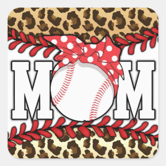 Mother's Day Messy Hair Baseball Square Sticker