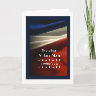 Mother's Day - Military Mom - USA Flag + Poem Card