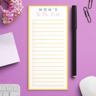 Mother's Day Minimalist Yellow Script To Do List  Magnetic Notepad