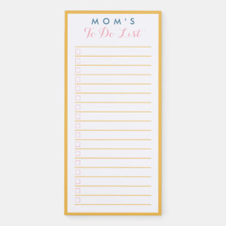 Mother's Day Minimalist Yellow Script To Do List  Magnetic Notepad