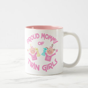 Mother's Day Mm of  Twin Girls Two-Tone Coffee Mug