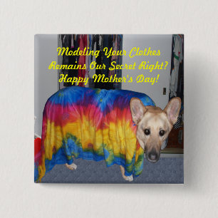 Mother's Day Modeling Clothes Pinback Button