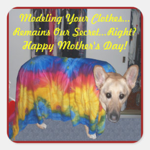 Mother's Day Modeling Clothes Square Sticker