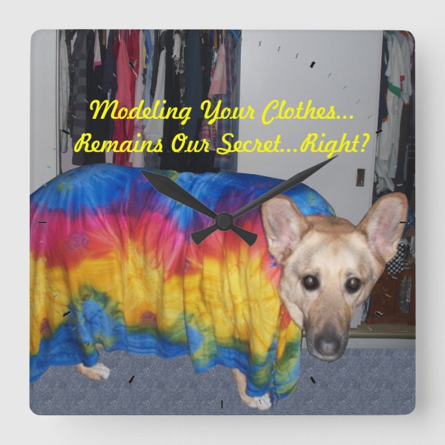 Mother's Day Modeling Clothes Square Wall Clock (Front)