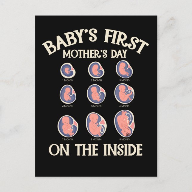 Mothers Day Mom Cute Baby Pregnancy Evolution Postcard (Front)