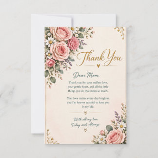 mother's day | Mom day | Mommy Day Thank You Card