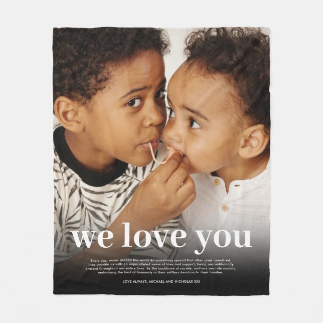 Mothers Day Mom Description Photo Fleece Blanket (Front)