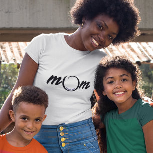 Mother's Day Mom Est. Typography Black on White T-Shirt