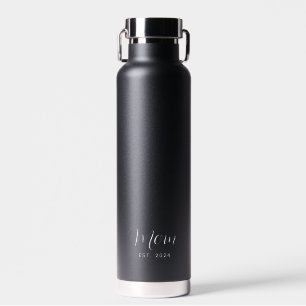 Mothers Day Mom Established Script Elegant Water Bottle