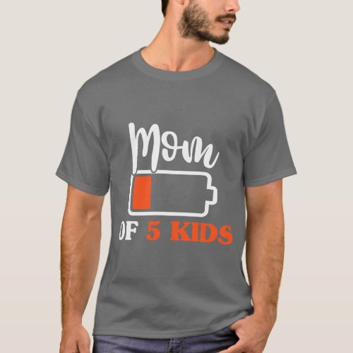mothers day mom of five girls tshirt mother of 5 B