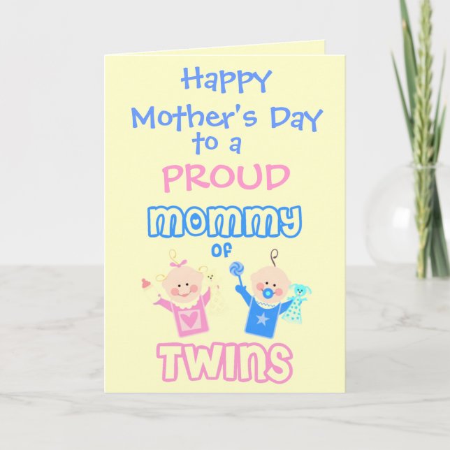 Mother's Day Mom of Twins greeting Card (Front)