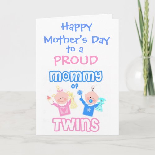 Mothers Day Mom of Twins greeting Card