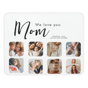 mothers day,mom,photo collage,we love you,typograp door sign