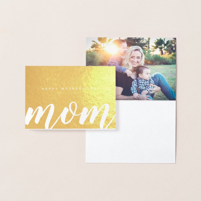 Mother's Day Mom Simple Elegant Foil Card (Display)