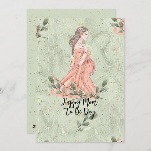 Mothers Day Mom_to_be Green Holiday Card