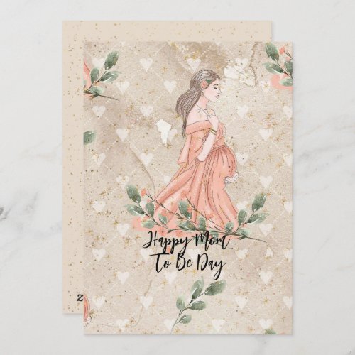 Mothers Day Mom_to_be Tan Holiday Card