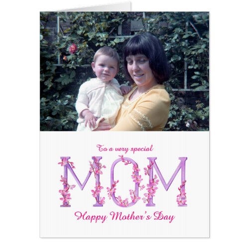 Mothers Day Mom watercolor Orchid custom card Pre
