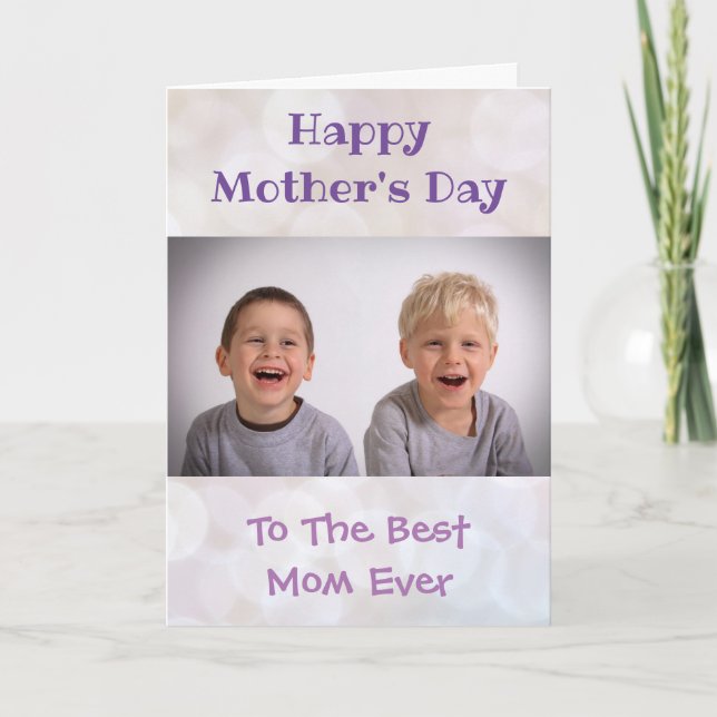 Mother's Day Mom World's Best Ever Cute Kids Photo Card (Front)