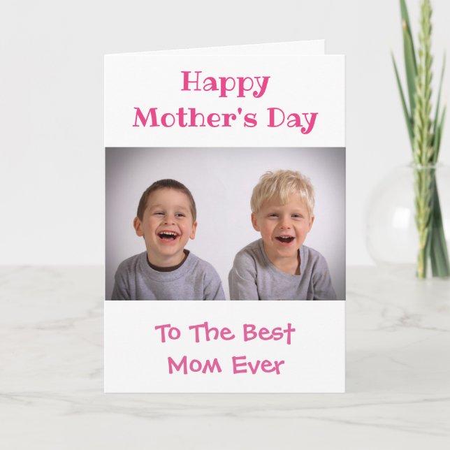 Mother's Day Mom World's Best Ever Cute Kids Photo Card (Front)