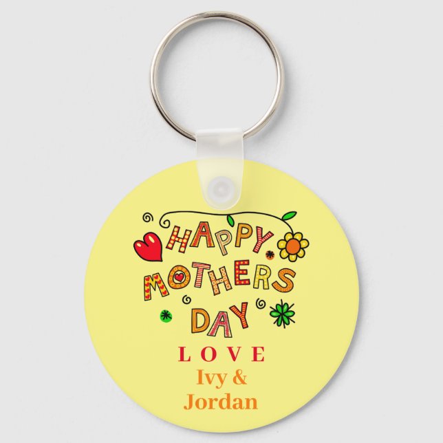 Mother's Day Mom World's Best Ever Love Cute Keychain (Front)