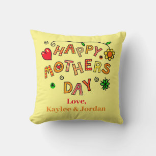 Mother's Day Mom World's Best Ever Love Cute Throw Pillow